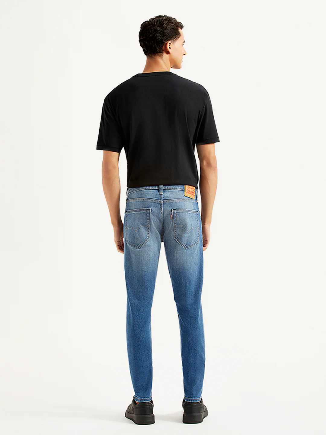Men's Blue Skinny Tapered Fit Mid Rise Jeans - Image 3