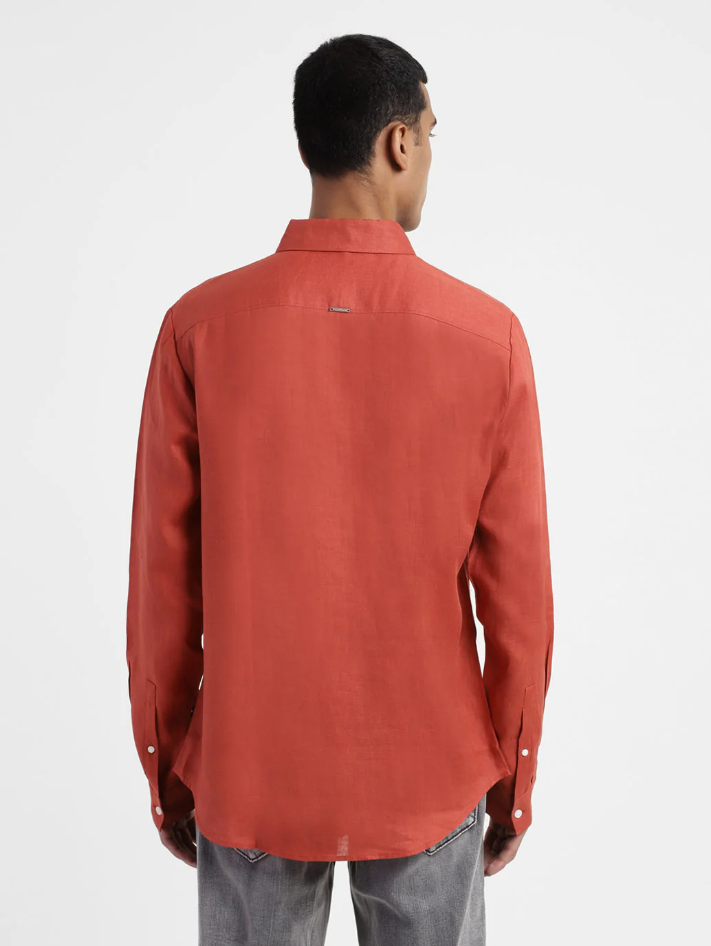 Men's Solid Spread Collar Shirt - Image 3