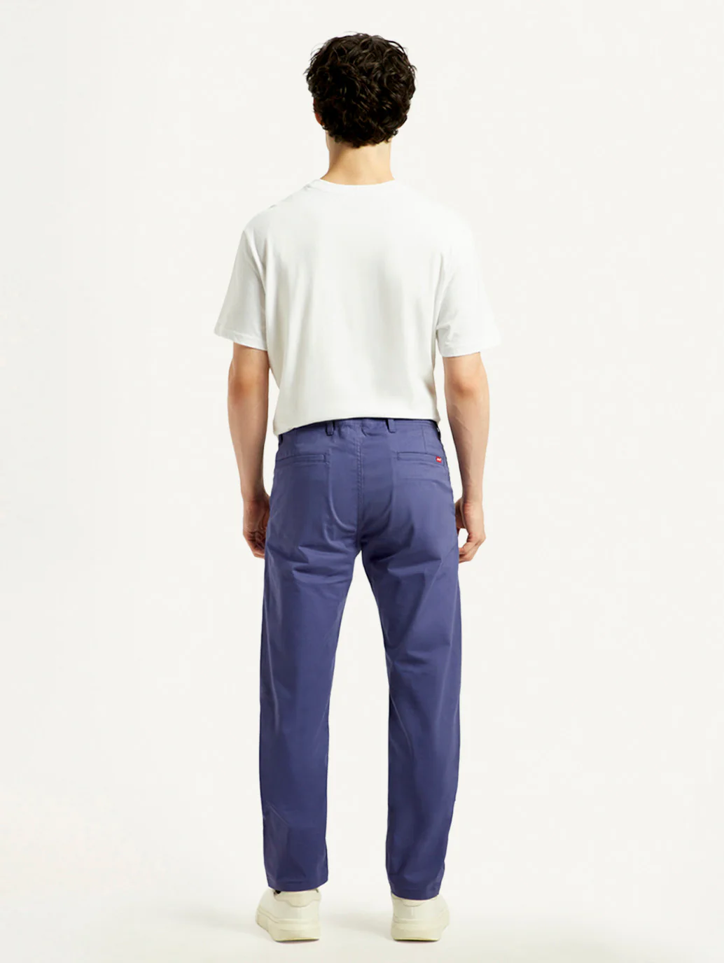 Men's Blue Tapered Fit Mid Rise Chinos - Image 4