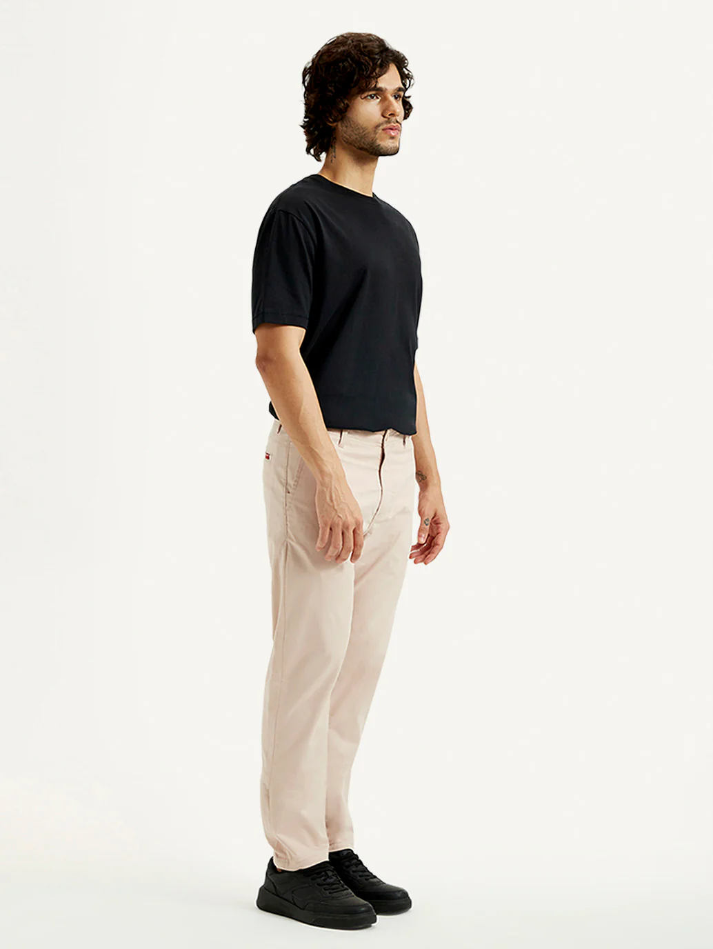 Men's Peach Tapered Fit Mid Rise Chinos - Image 5