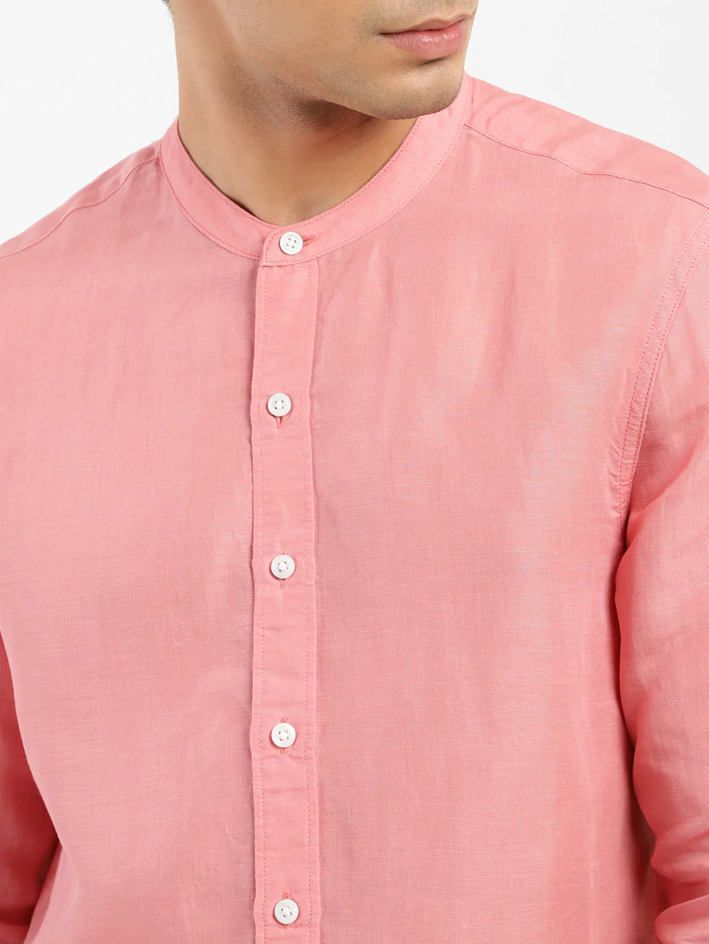 Men's Solid Slim Fit Linen Shirt - Image 5