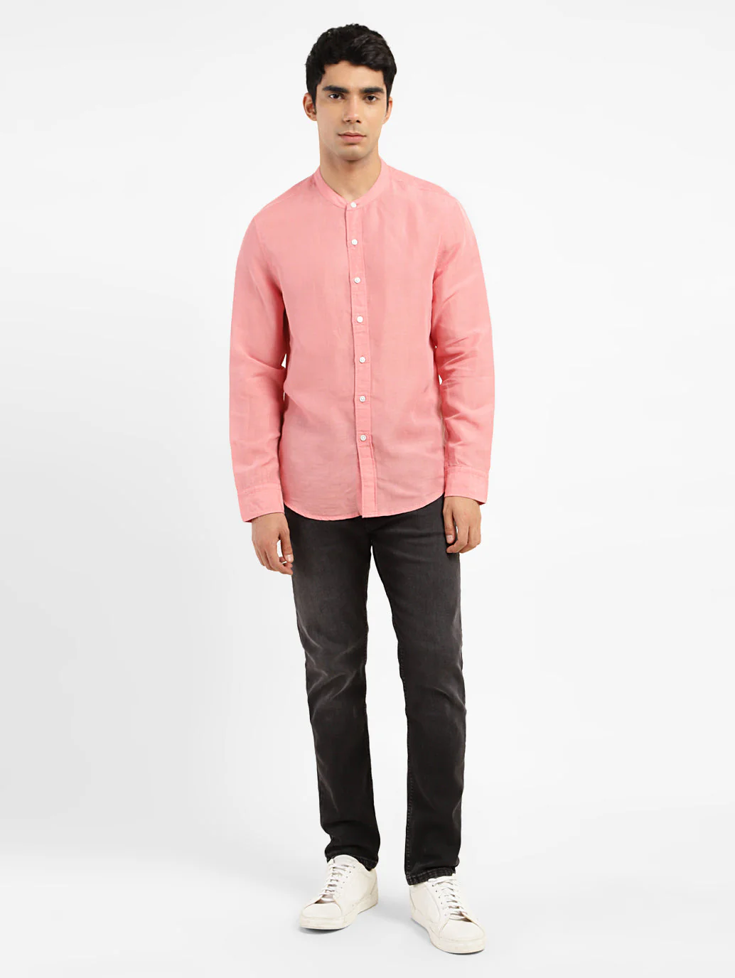 Men's Solid Slim Fit Linen Shirt - Image 6