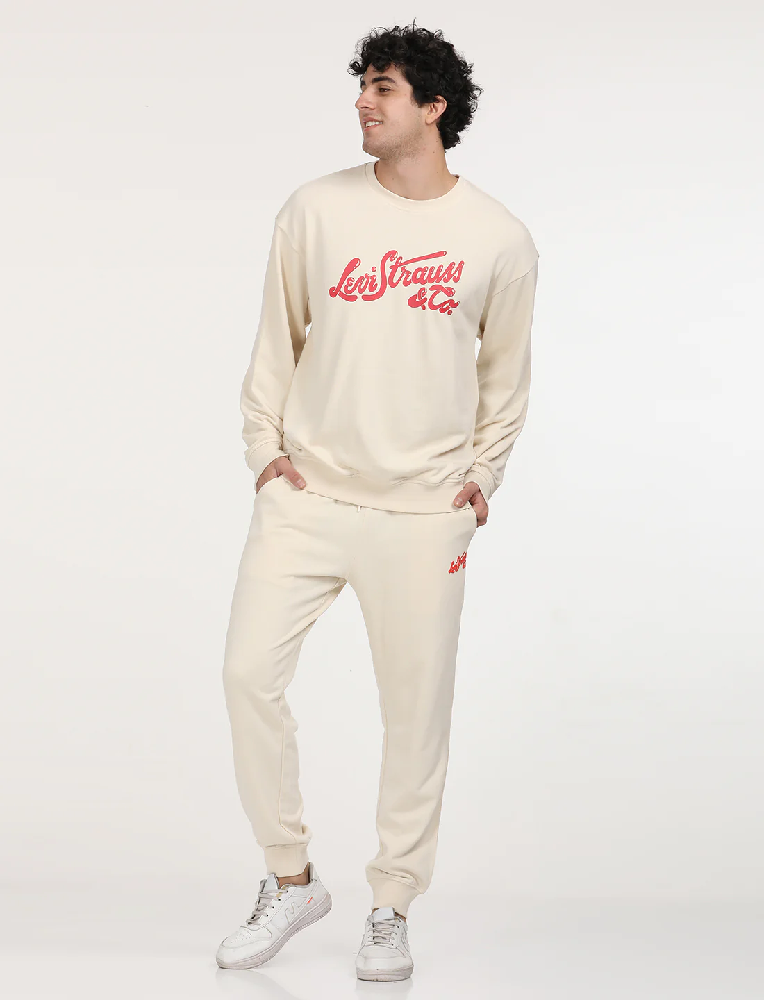 Men's Solid Beige Crew Neck Sweatshirt - Image 6