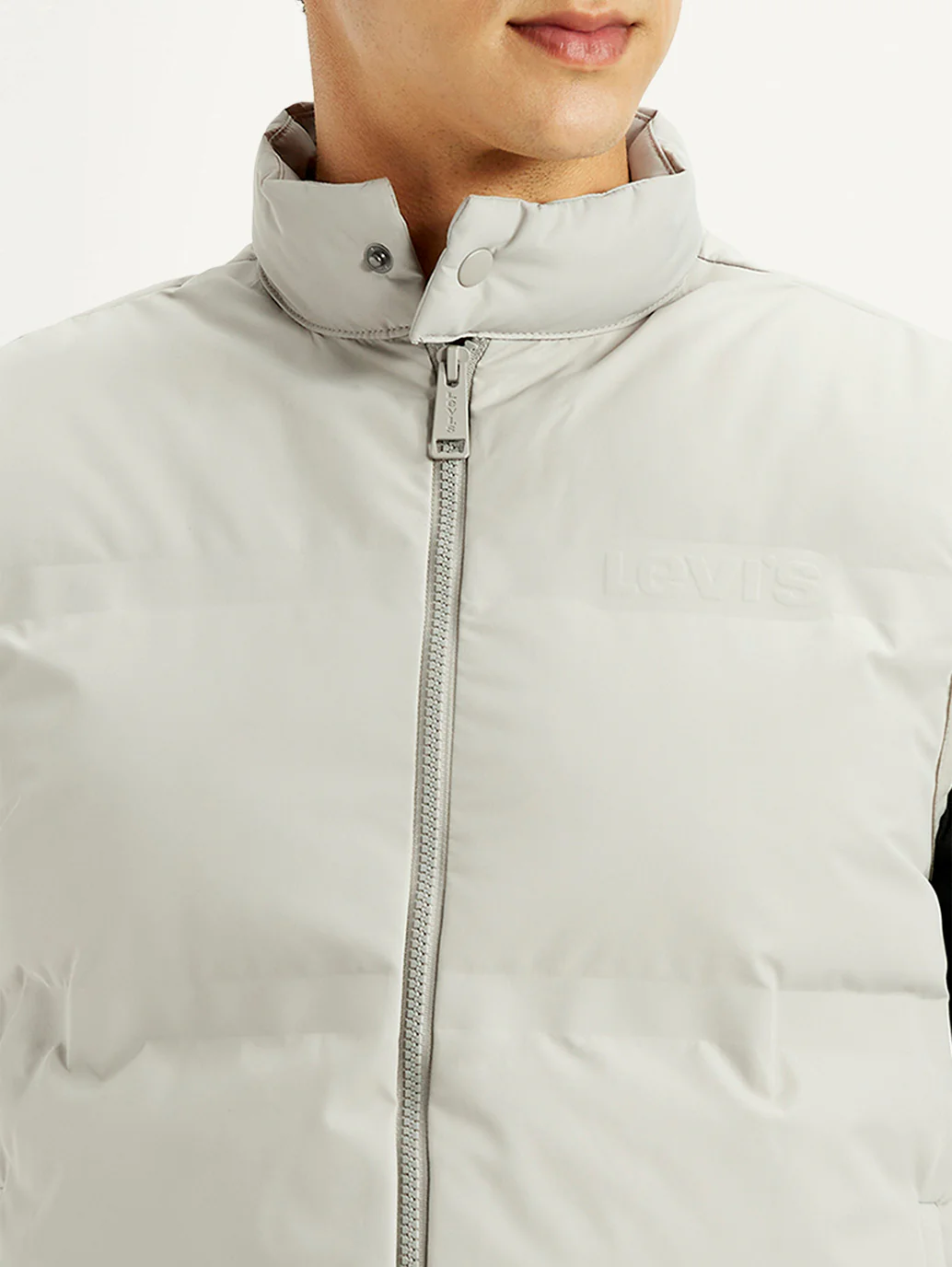 Men's Solid Grey Puffer Jacket - Image 6