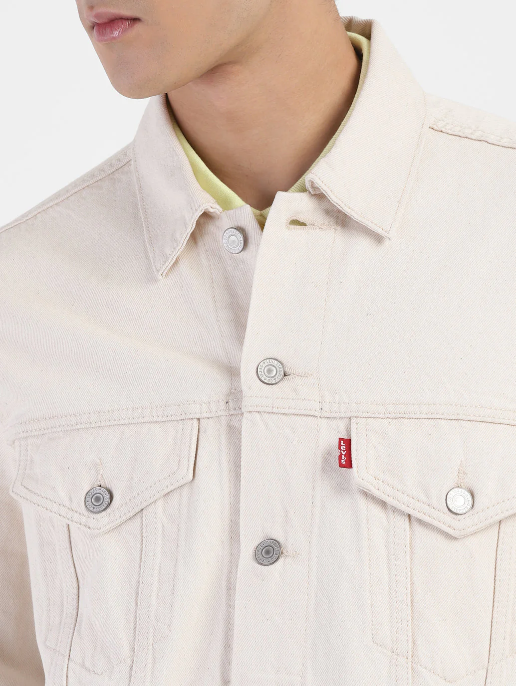 Men's Solid Spread Collar Denim Jacket - Image 6