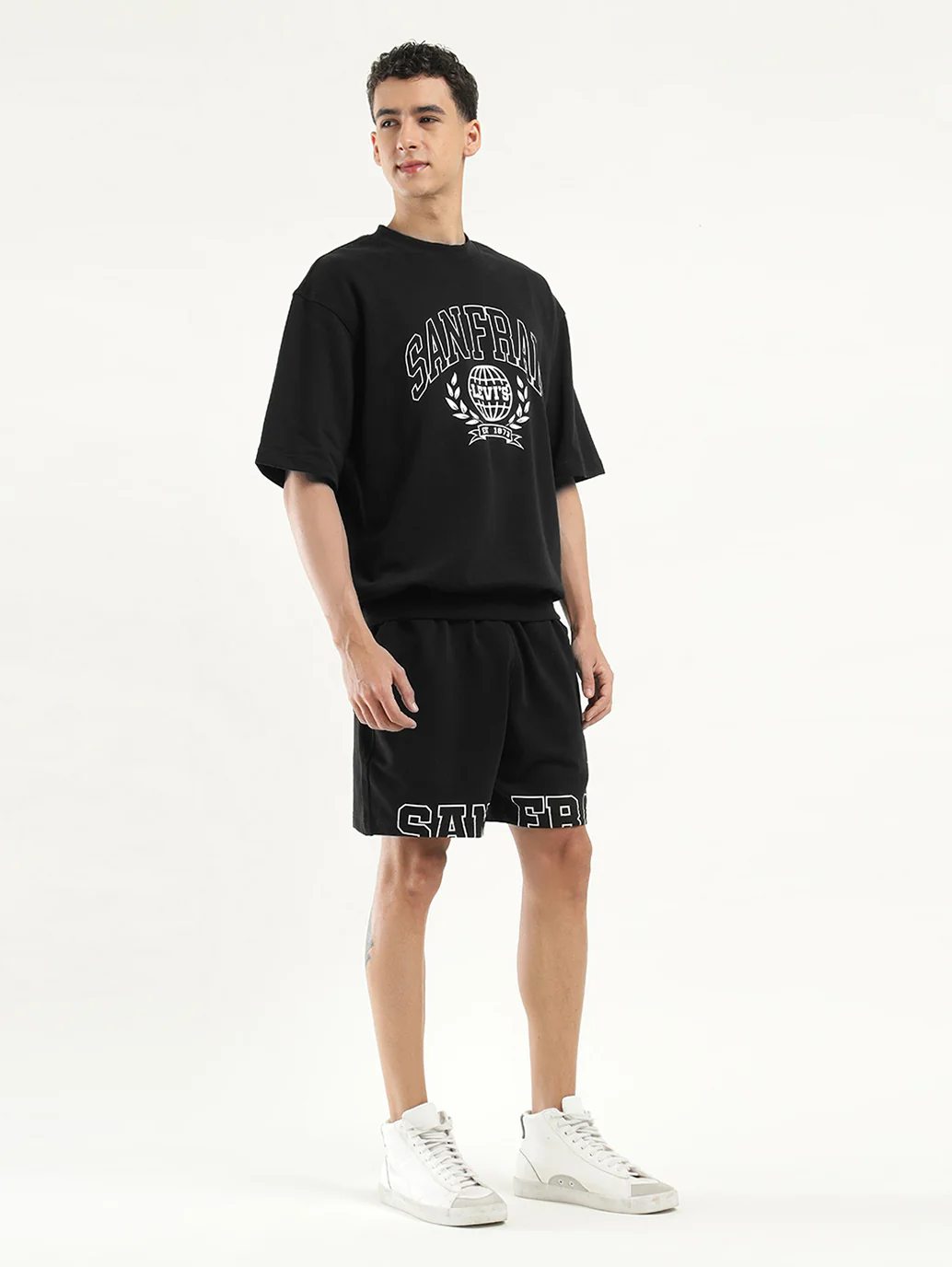 Men's Solid Black Co-ord Set - Image 2