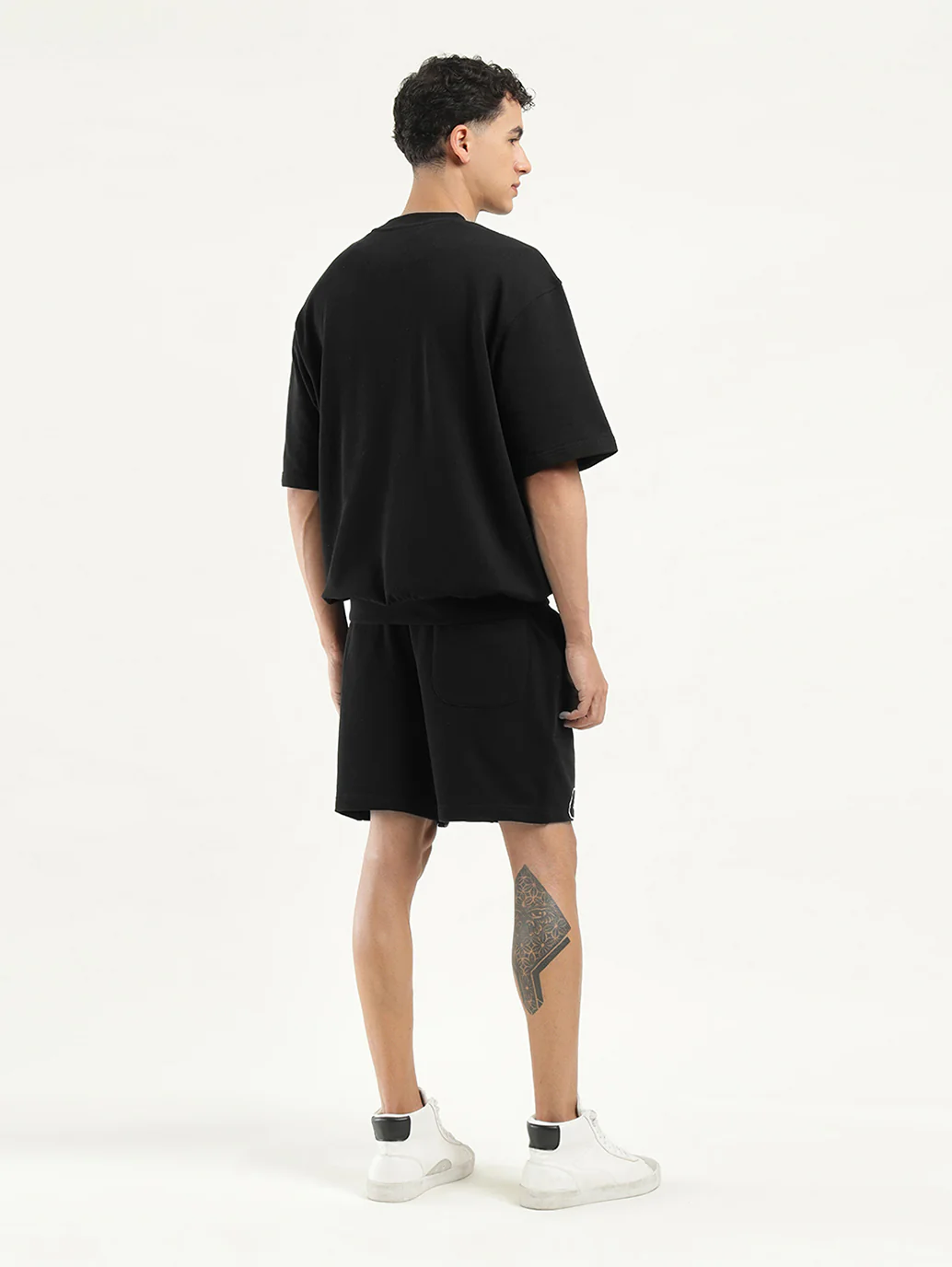Men's Solid Black Co-ord Set - Image 3