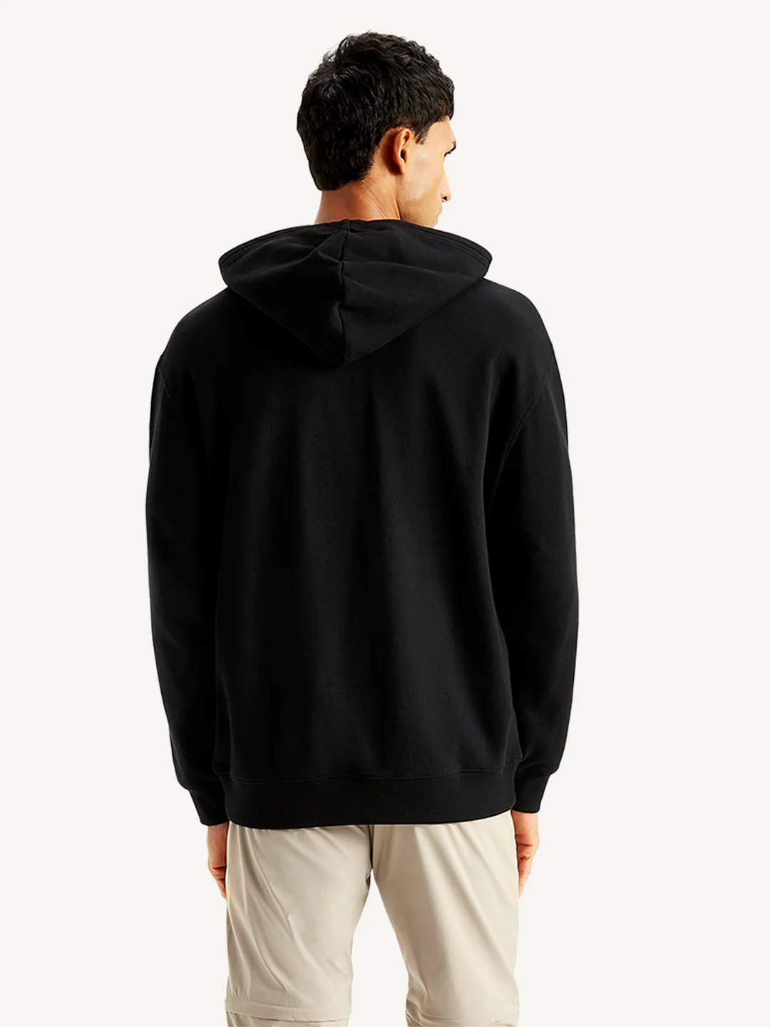 Men's Solid Black Crew Neck Sweatshirt - Image 2