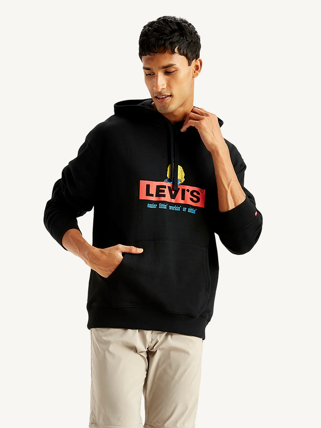 Men's Solid Black Crew Neck Sweatshirt - Image 5