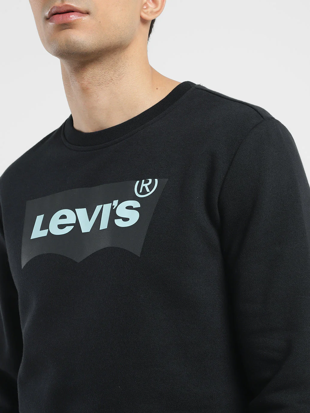 Men's Solid Black Crew Neck Sweatshirt - Image 5