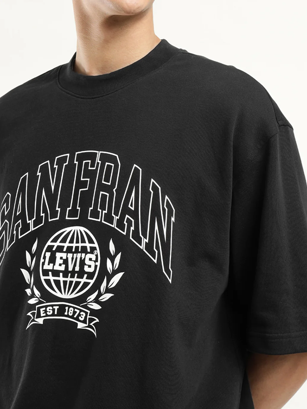 Men's Graphic Black Crew Neck T-shirt - Image 2