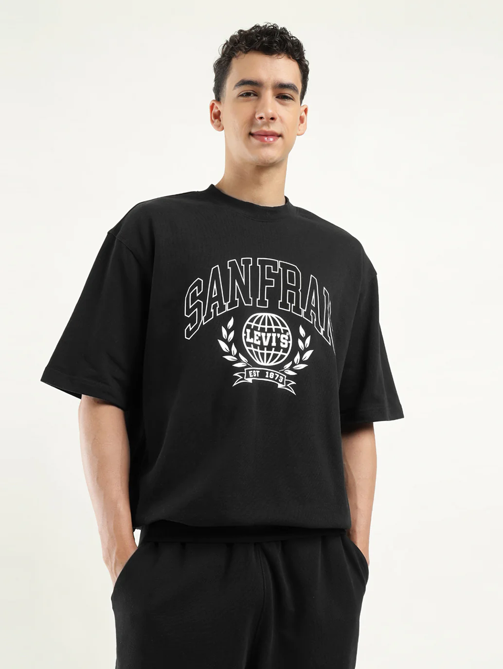 Men's Graphic Black Crew Neck T-shirt - Image 3