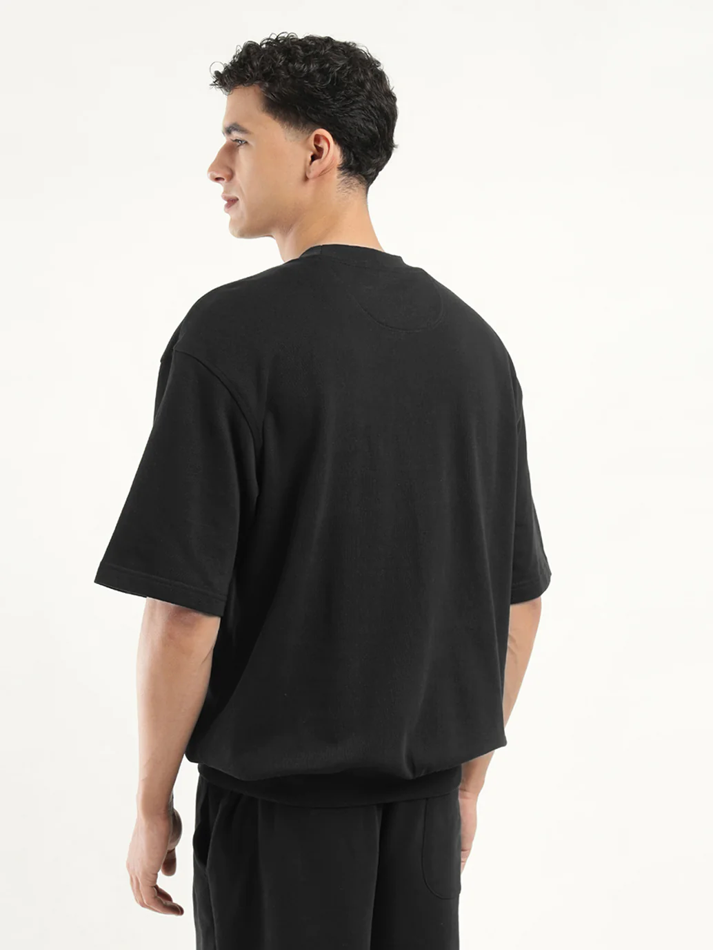 Men's Graphic Black Crew Neck T-shirt - Image 4