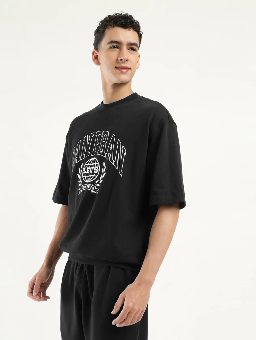 Men's Graphic Black Crew Neck T-shirt - Image 5