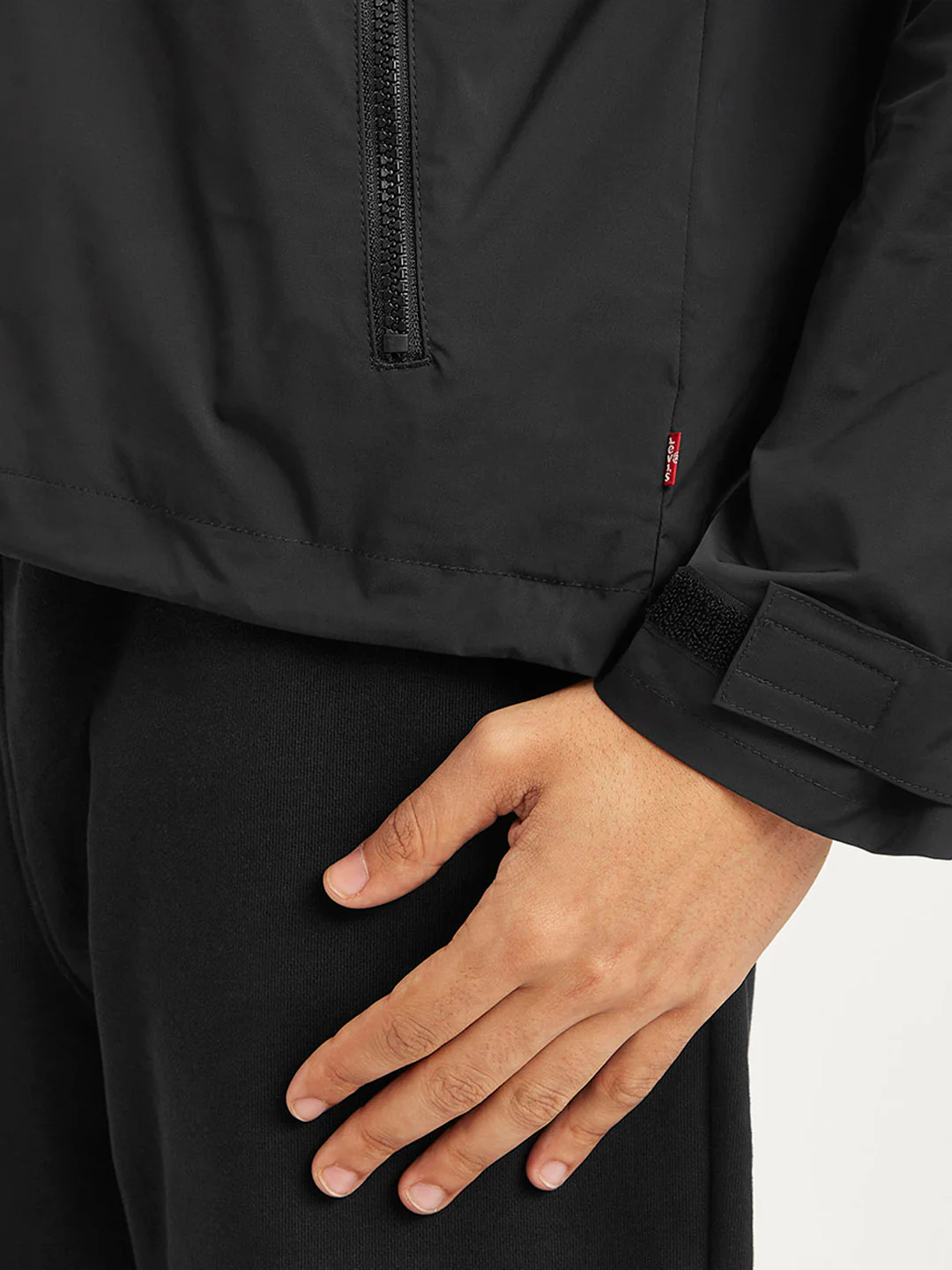 Men's Solid Black Hooded Tailored Jacket - Image 4