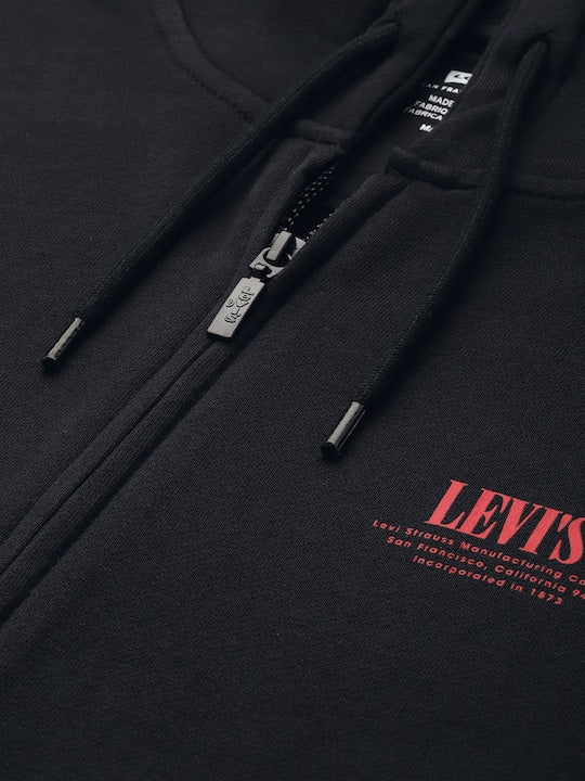 Men's Solid Black Hooded Sweatshirt - Image 10