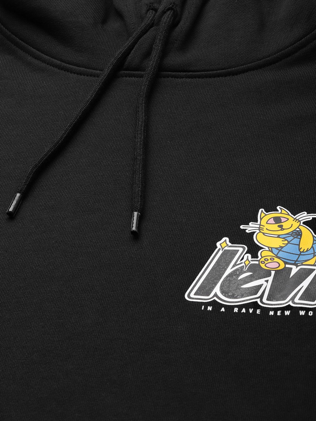 Men's Solid Black Hooded Sweatshirt - Image 4