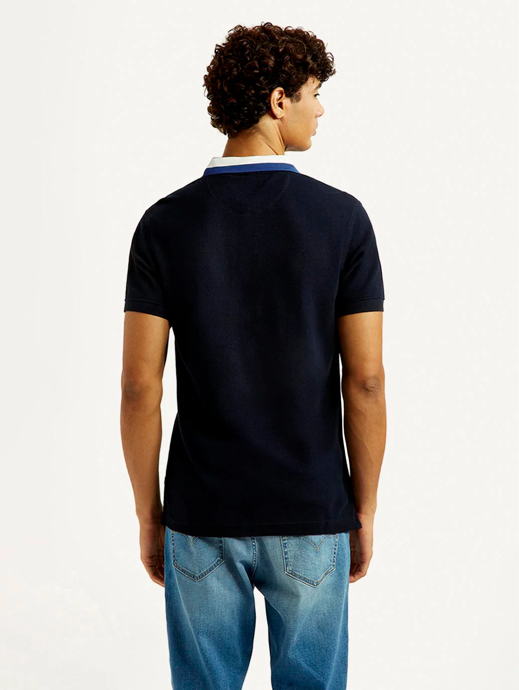 Men's Solid Black Slim Fit Polo T-shirt - Image 3