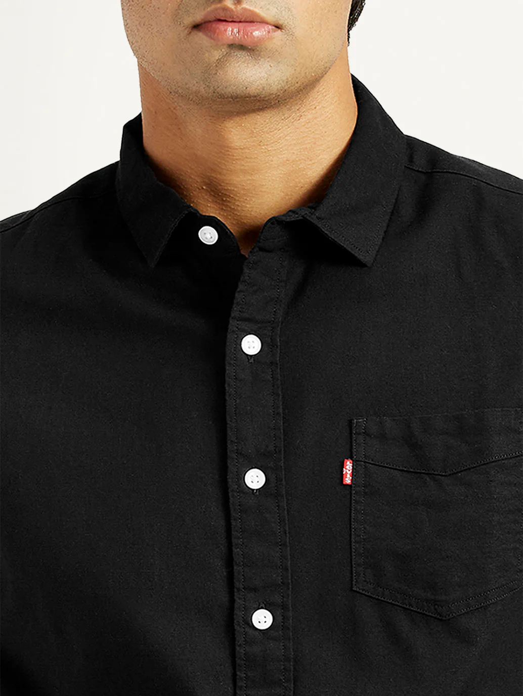 Men's Solid Black Slim Fit Shirt - Image 4