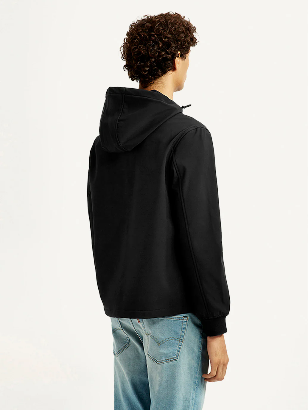 Men's Solid Black Windcheater Jacket - Image 3