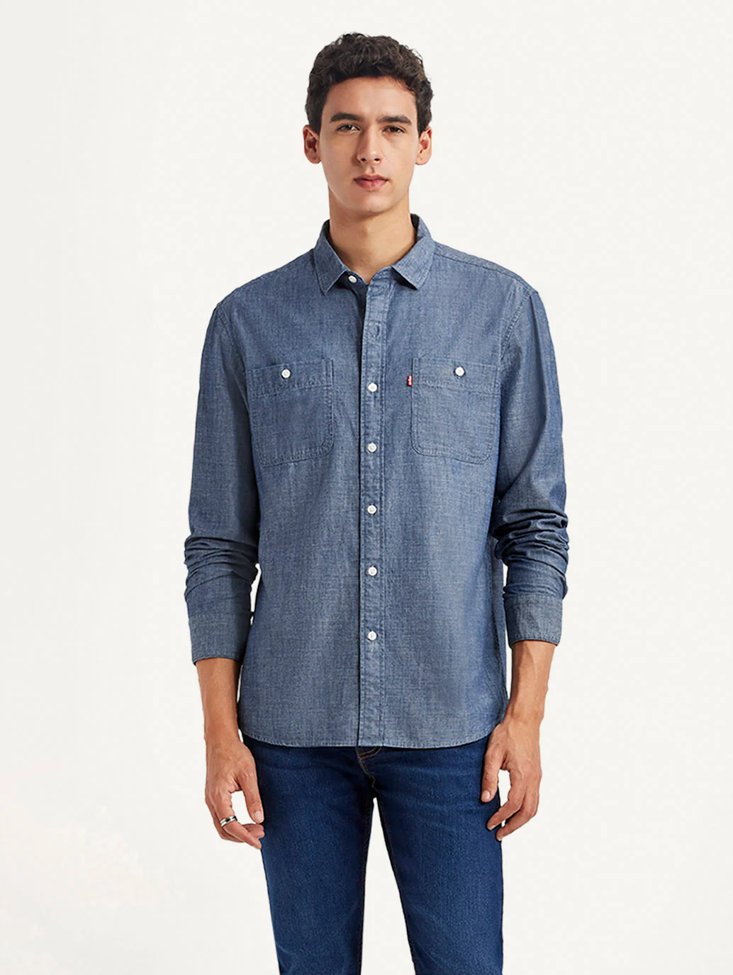 Men's Solid Blue Slim Fit Shirt