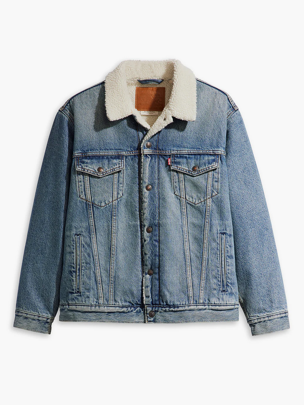 Men's Solid Blue Spread Collar Denim Jacket - Image 5