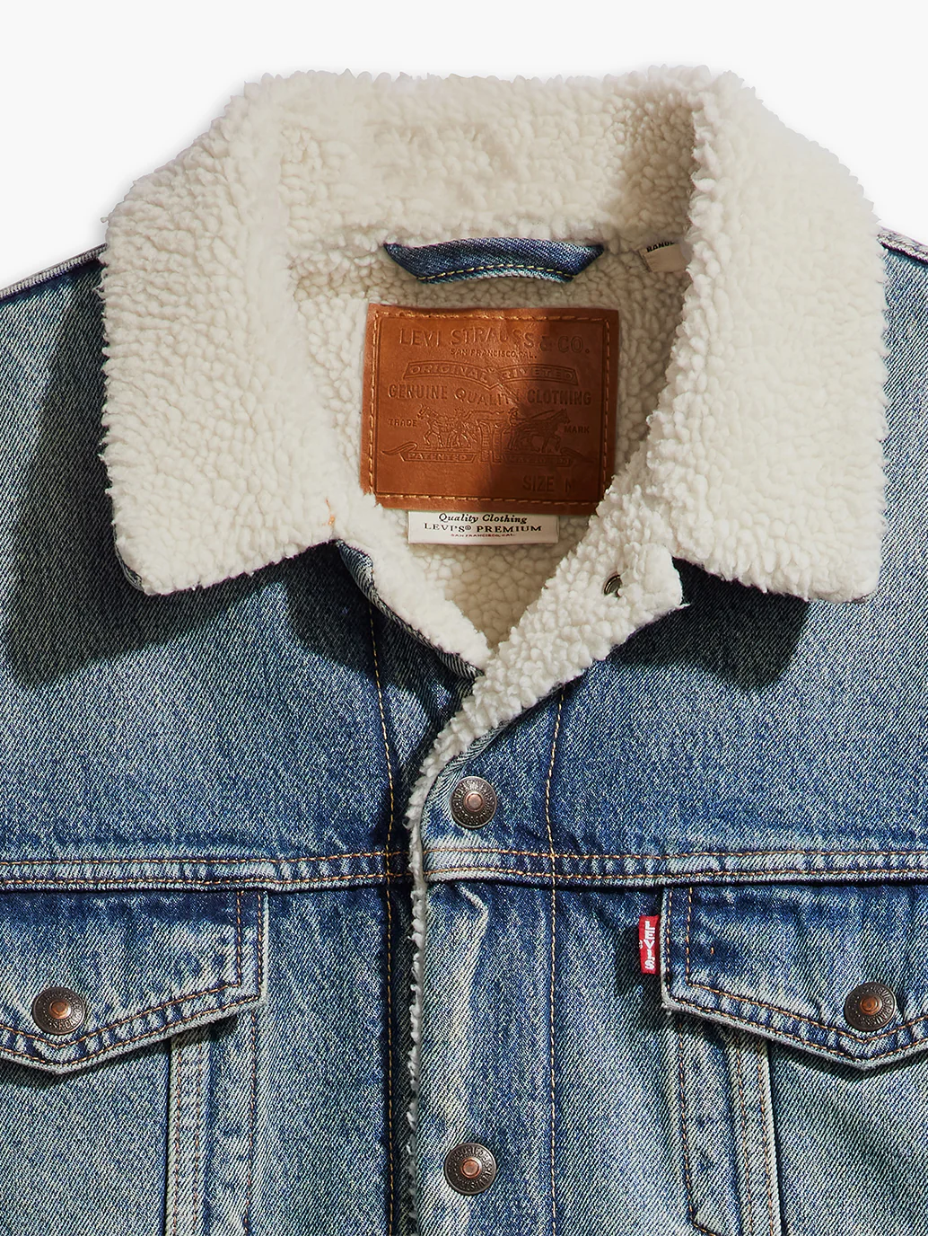 Men's Solid Blue Spread Collar Denim Jacket - Image 7