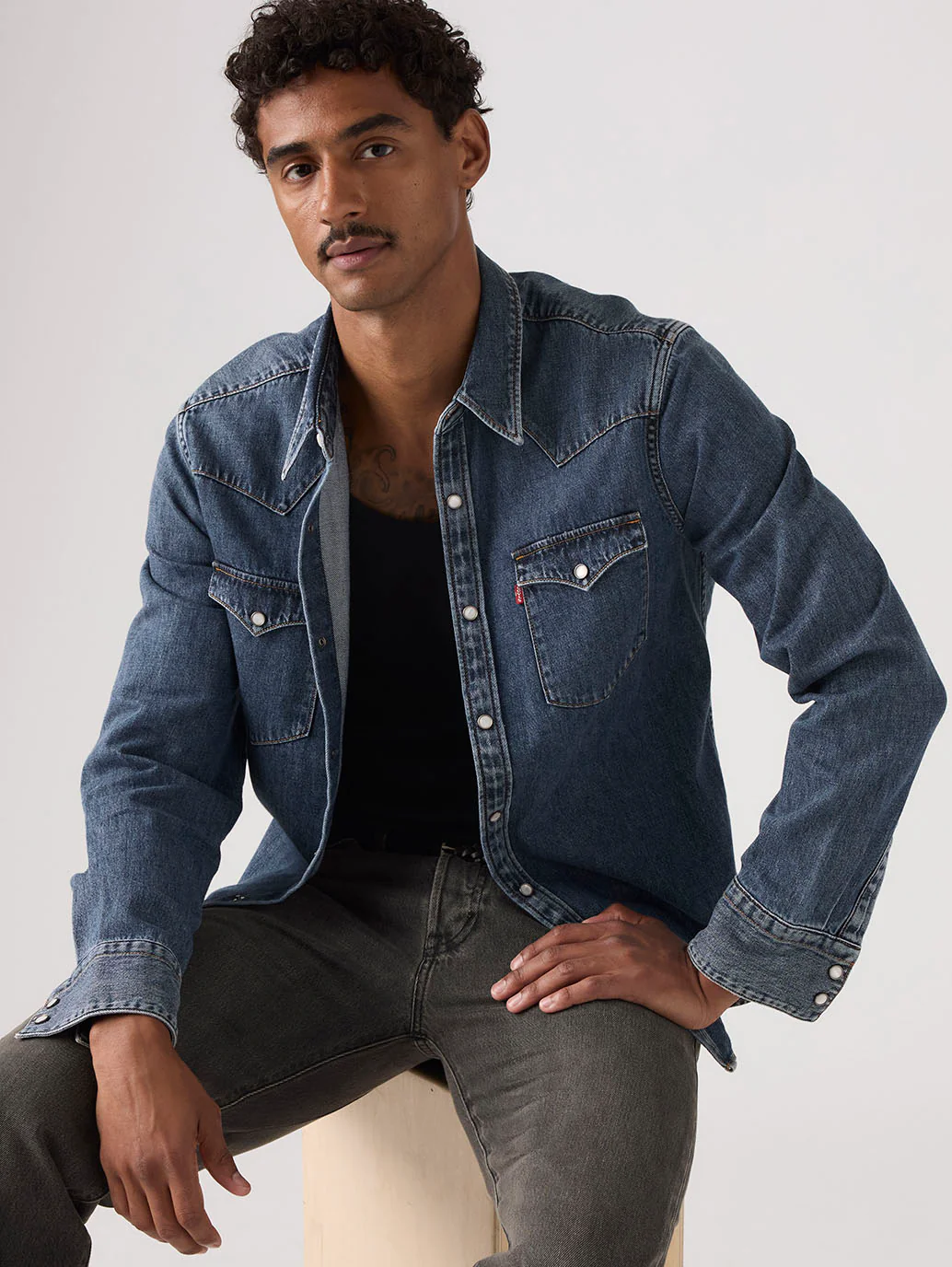 Men's Barstow Standard Fit Western Denim Shirt
