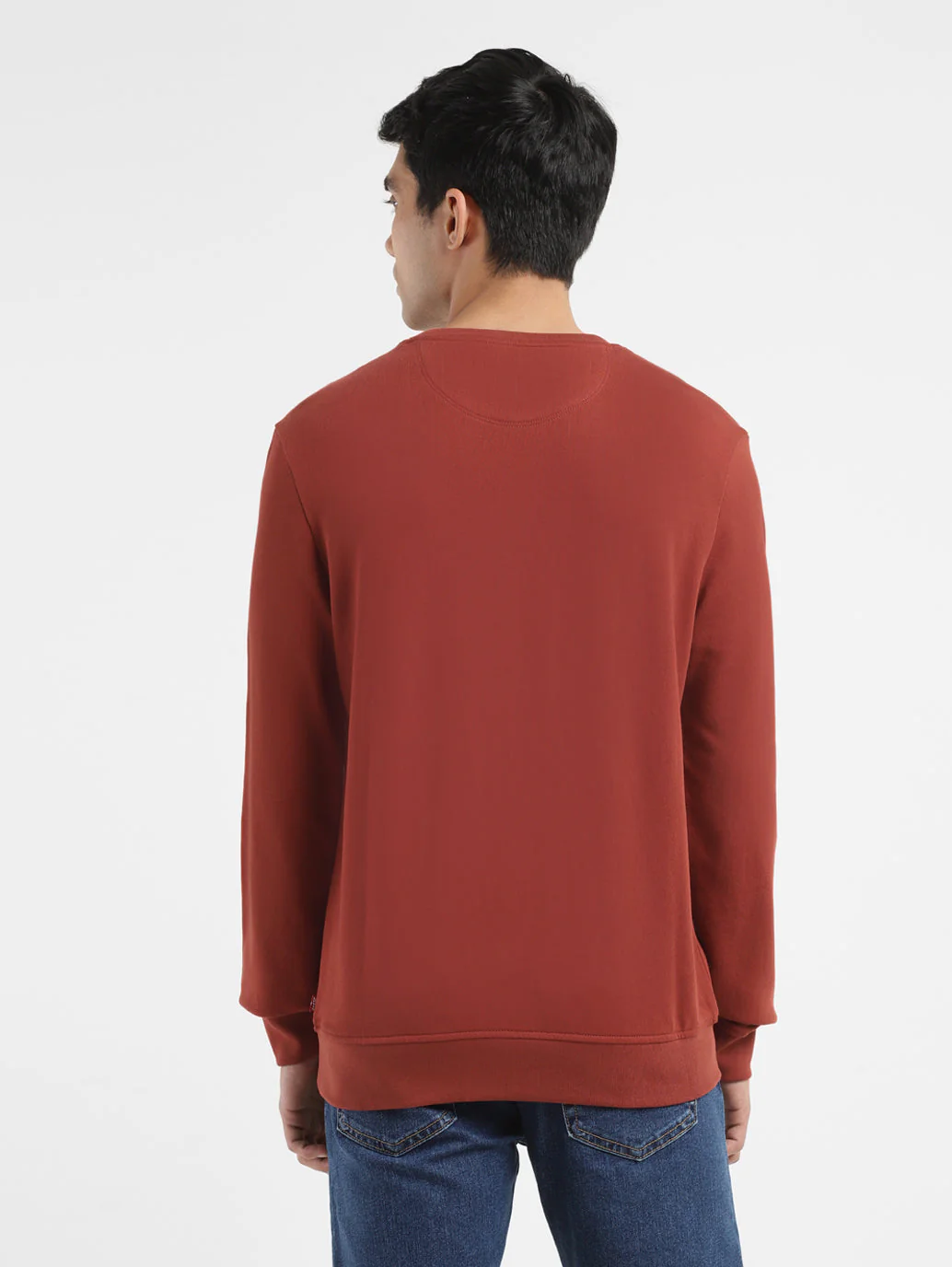 Men's Solid Brown Crew Neck Sweatshirt - Image 3