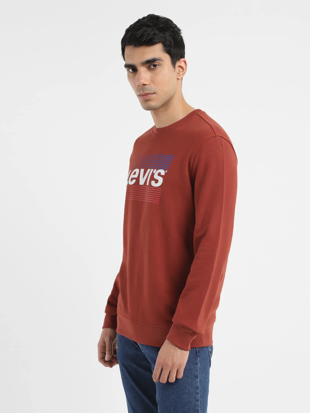 Men's Solid Brown Crew Neck Sweatshirt - Image 4
