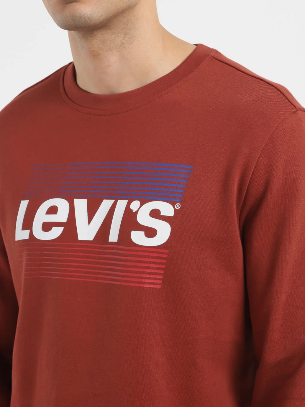 Men's Solid Brown Crew Neck Sweatshirt - Image 5