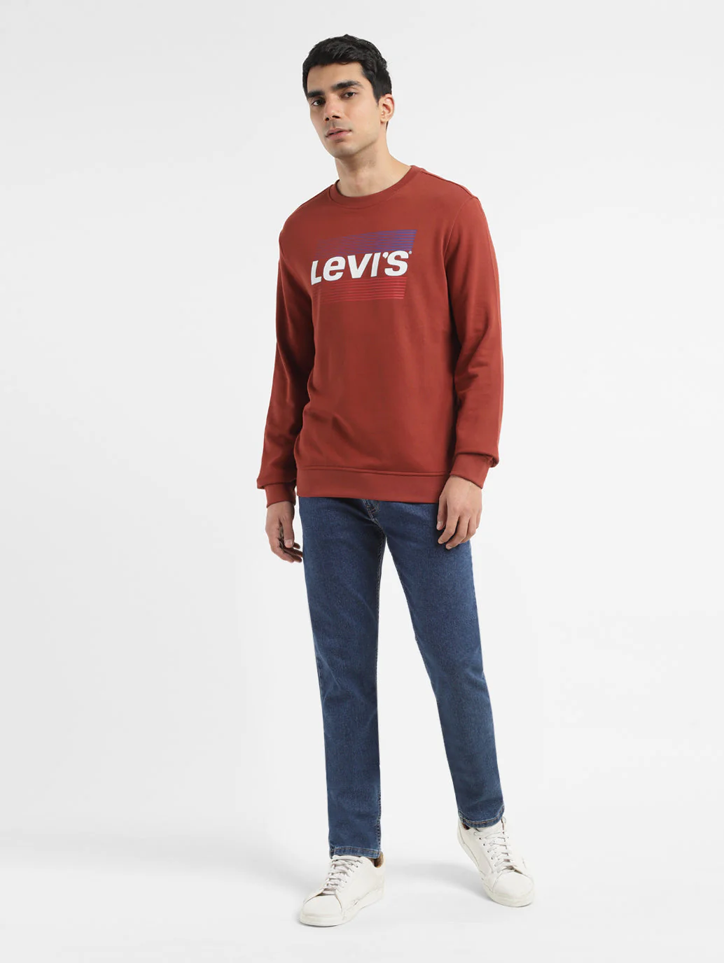 Men's Solid Brown Crew Neck Sweatshirt - Image 6