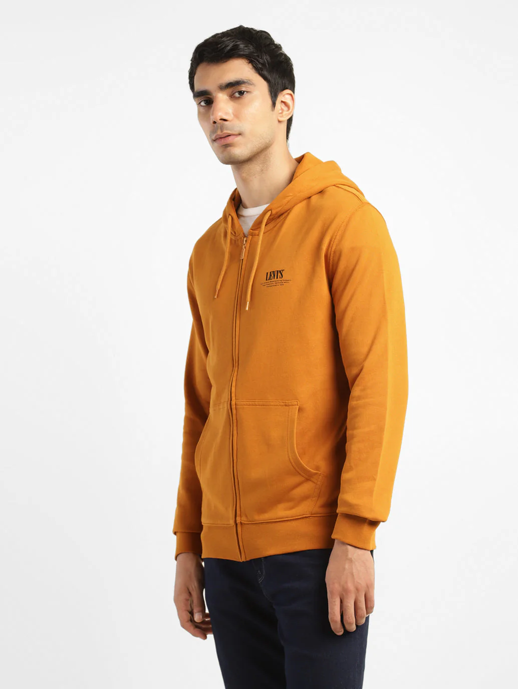 Men's Solid Brown Hooded Sweatshirt - Image 4