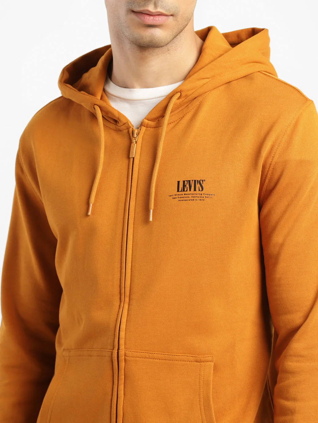 Men's Solid Brown Hooded Sweatshirt - Image 5