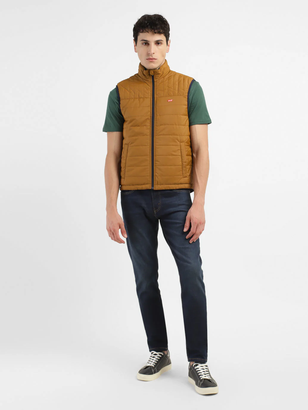 Men's Solid Brown Reversible Padded Jacket - Image 2