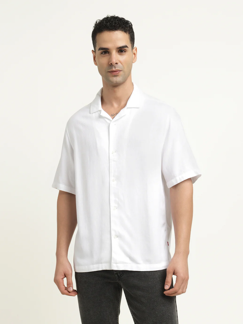 Men's Solid Camp Collar Shirt - Image 2