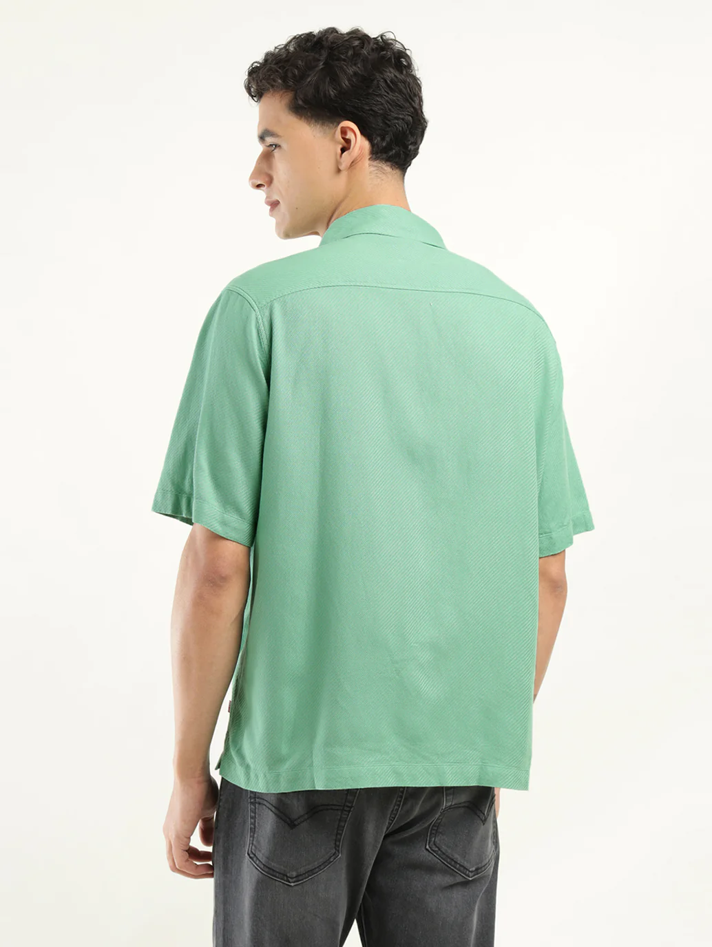 Men's Solid Camp Collar Shirt - Image 3