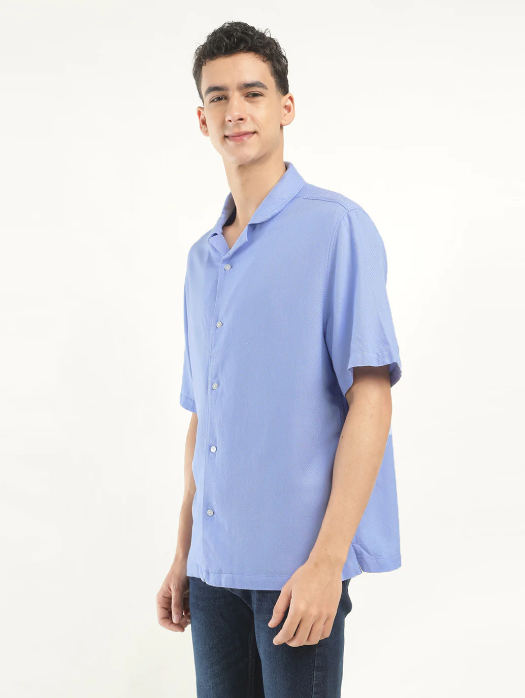 Men's Solid Camp Collar Shirt - Image 5