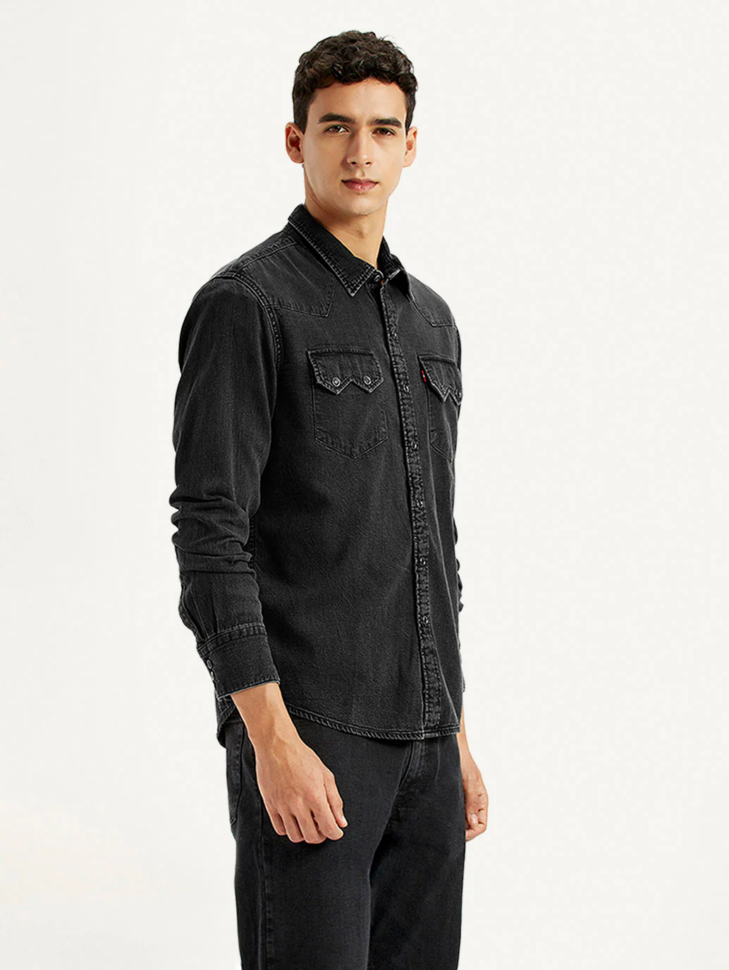 Men's Solid Charcoal Grey Slim Fit Shirt - Image 4