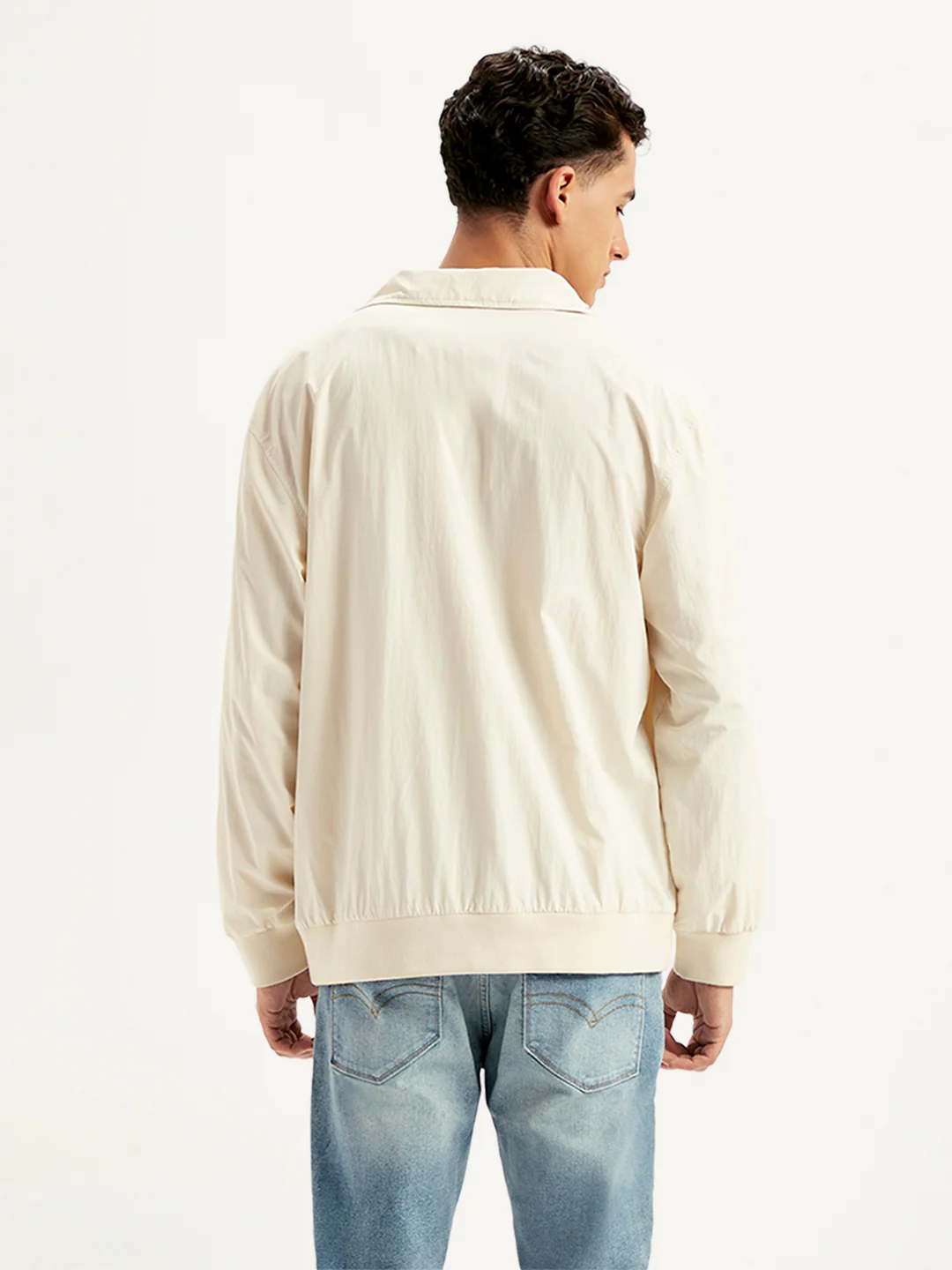 Men's Solid Cream Spread Collar Tailored Jacket - Image 2
