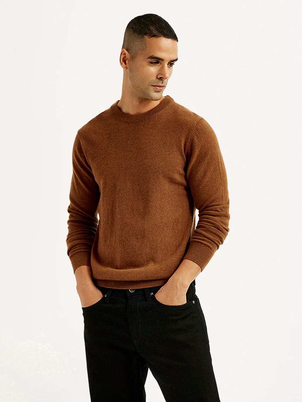 Men's Solid Crew Neck Sweater - Image 2
