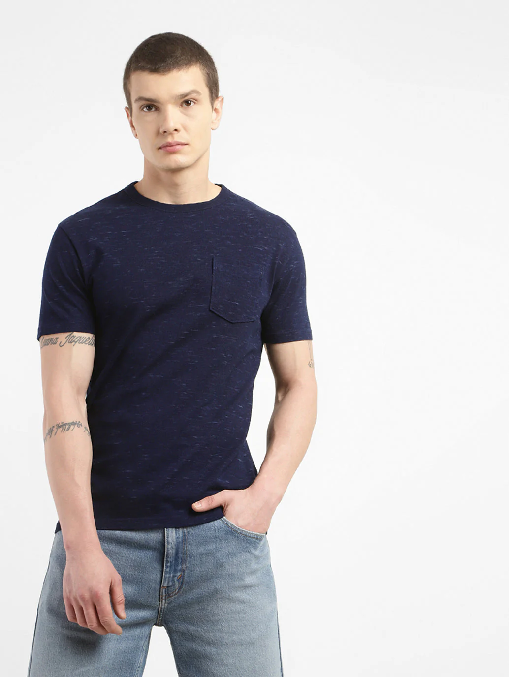 Men's Self Design Regular Fit T-shirt - Image 2