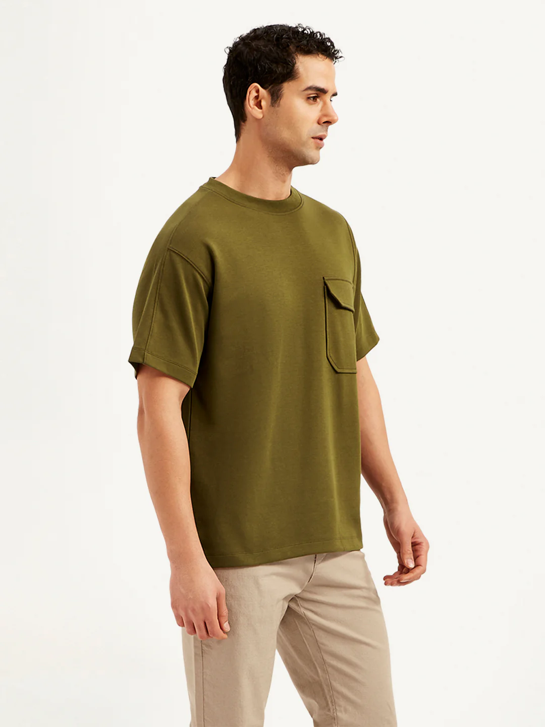 Men's Solid Crew Neck Utility T-Shirt - Image 4