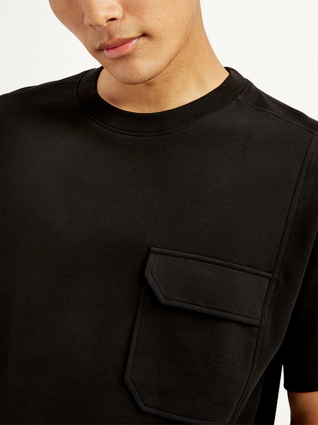 Men's Solid Crew Neck Utility T-Shirt - Image 5