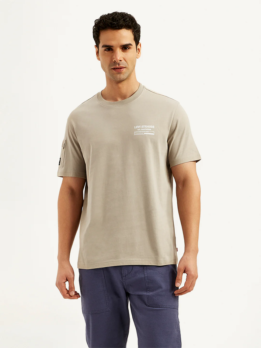 Men's Solid Crew Neck Utility T-Shirt - Image 2