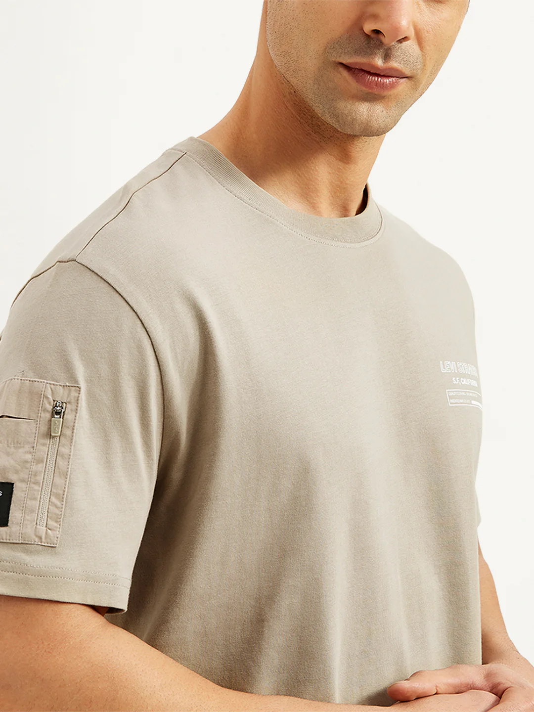 Men's Solid Crew Neck Utility T-Shirt - Image 5