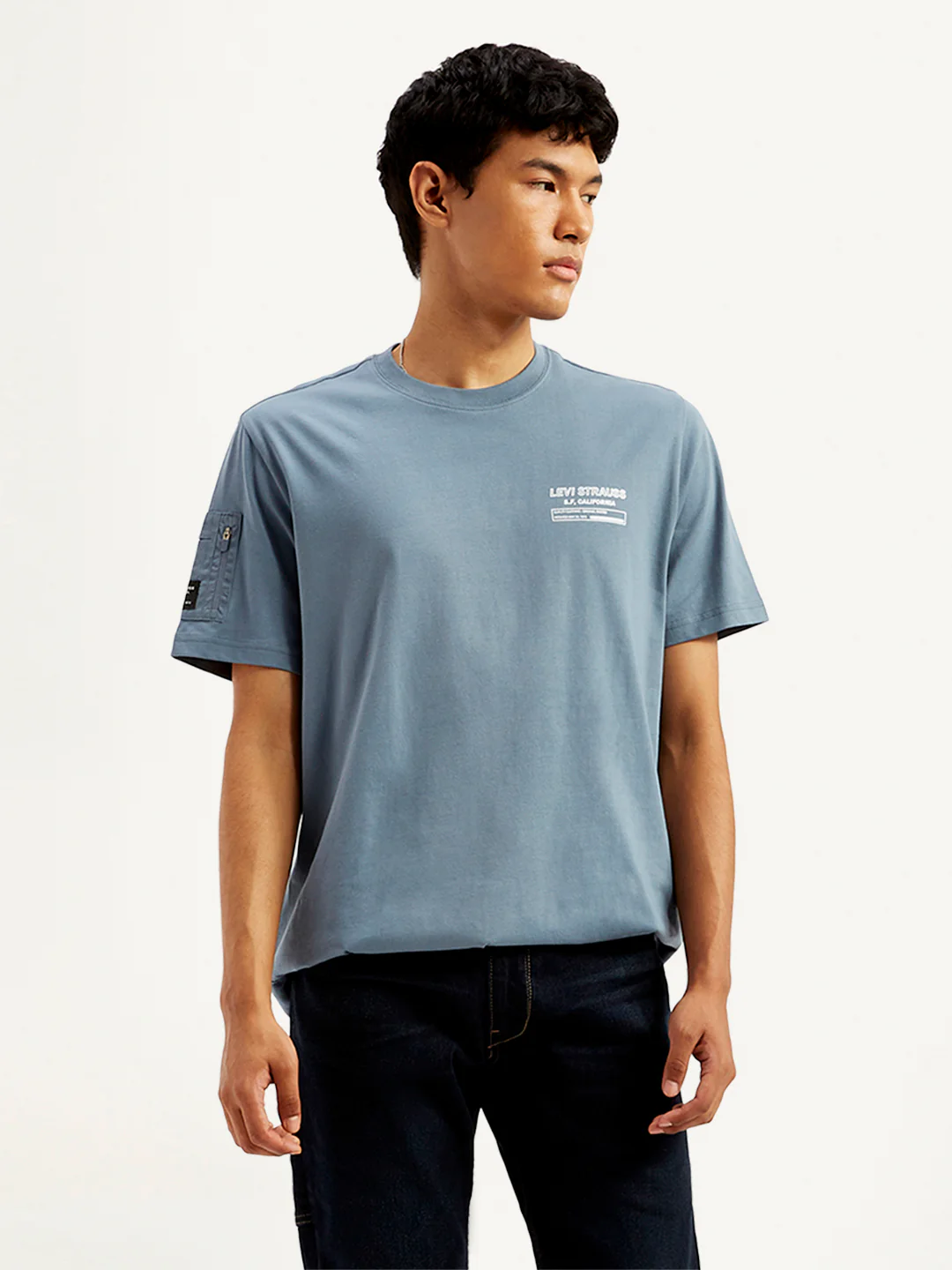 Men's Solid Crew Neck Utility T-Shirt - Image 2