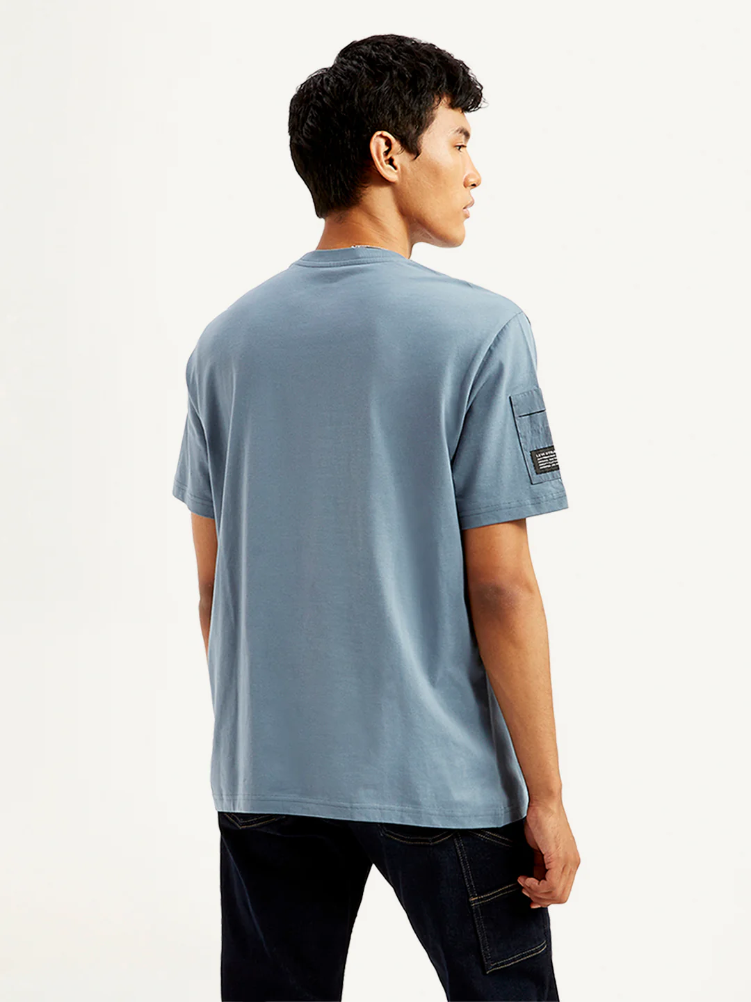 Men's Solid Crew Neck Utility T-Shirt - Image 3