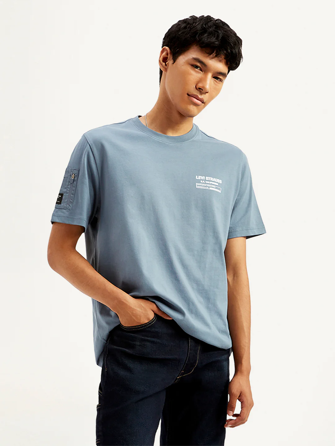 Men's Solid Crew Neck Utility T-Shirt - Image 4