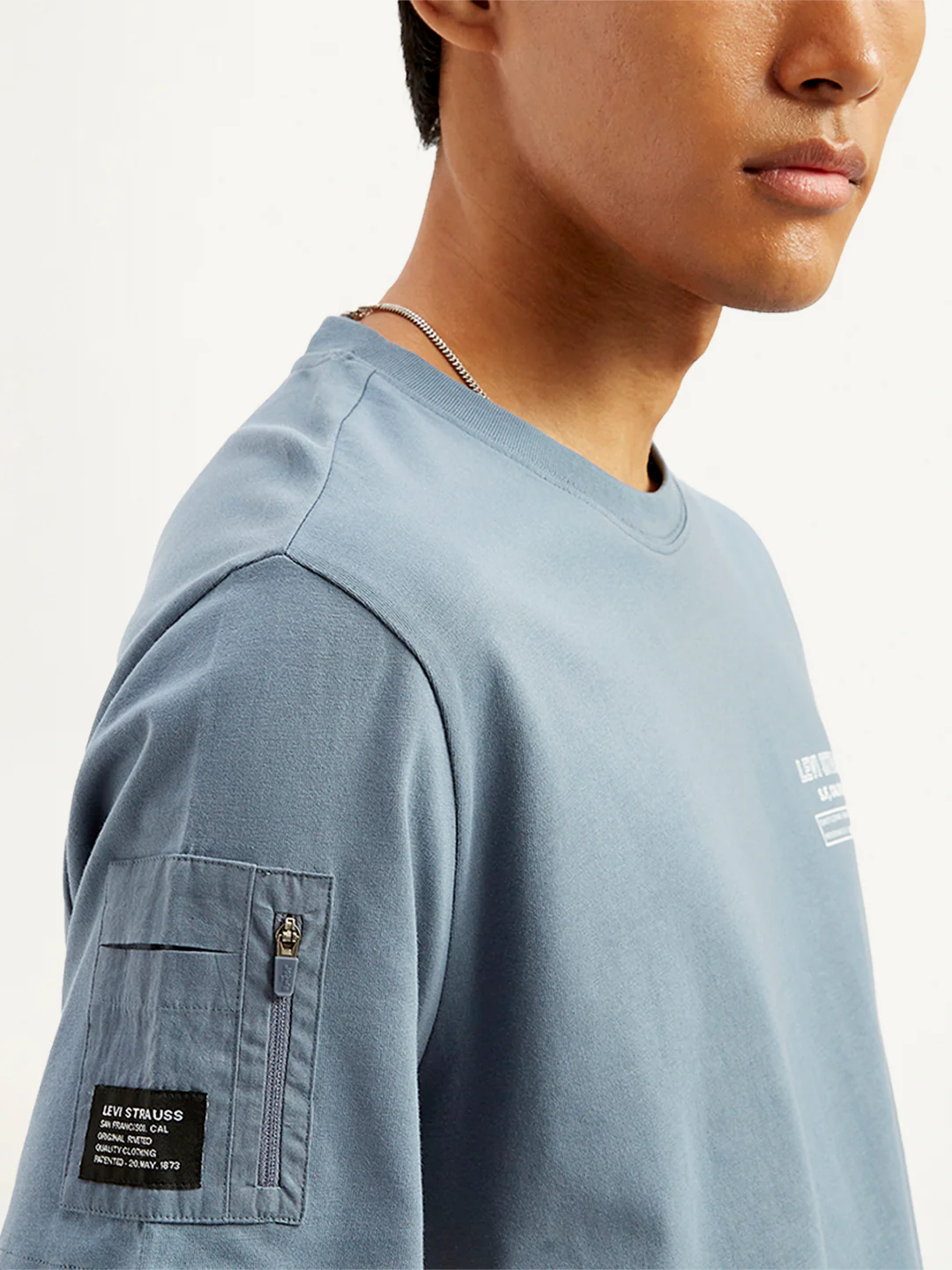 Men's Solid Crew Neck Utility T-Shirt - Image 5